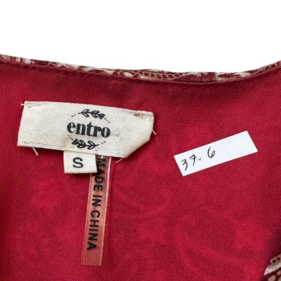 Entro Multicolor Paisley Lined V-neck Top Women's Blouse Size Small | 36-6 - Picture 3 of 6